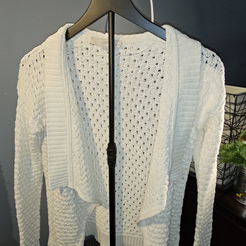 Elegant White Open-Knit Sweater